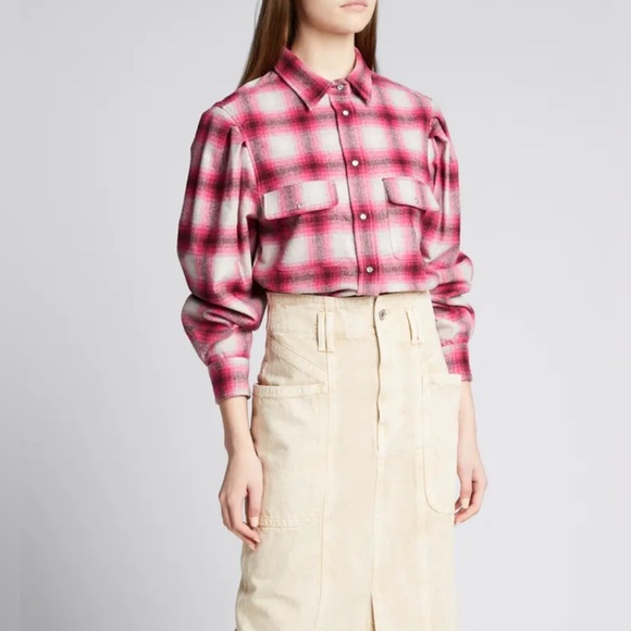 Isabel Marant Tops - Isabel Marant Etoile Reosi Plaid Button-Down Top (Size 34/2)